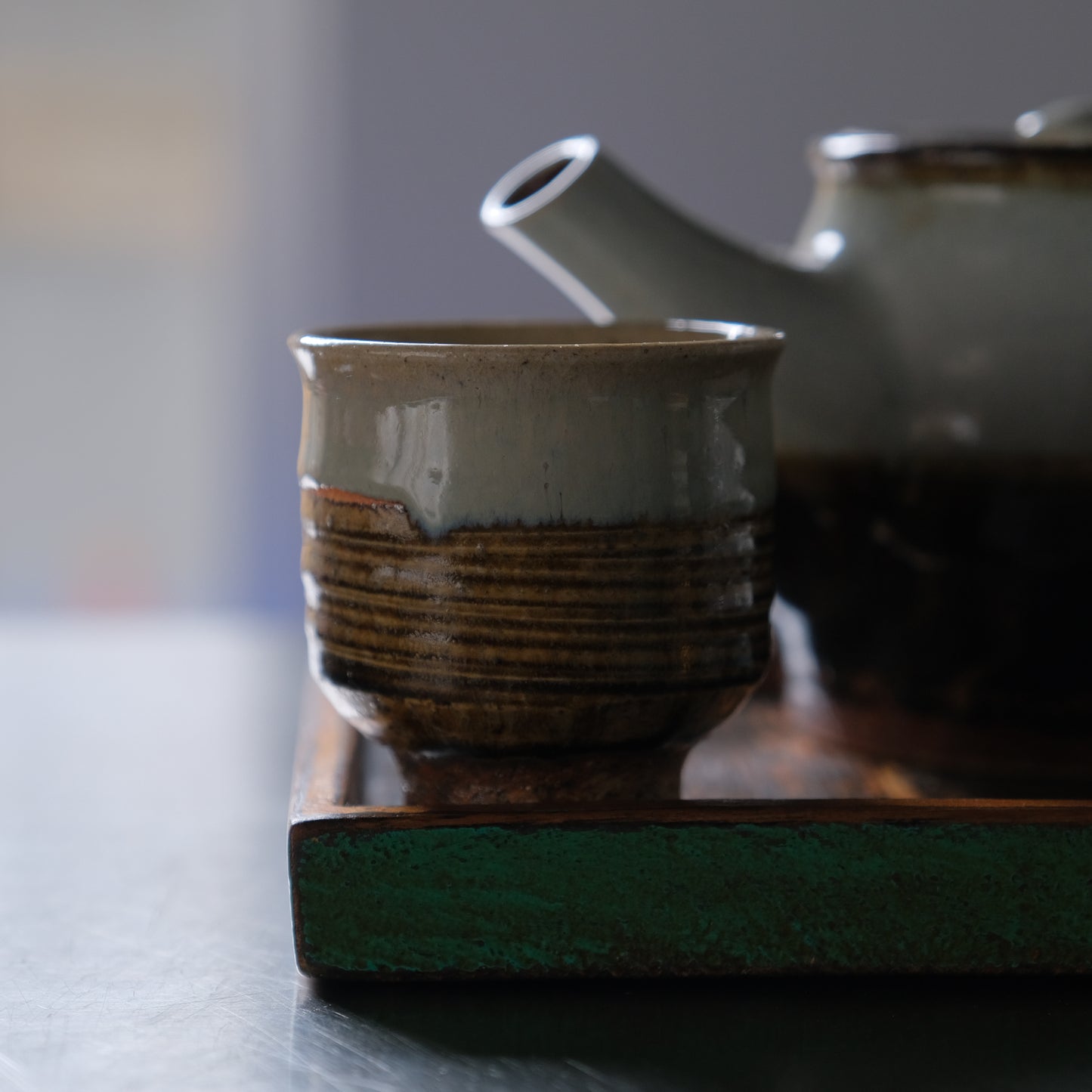 櫛描湯呑/ 沖塩明樹(倉敷みなと窯)