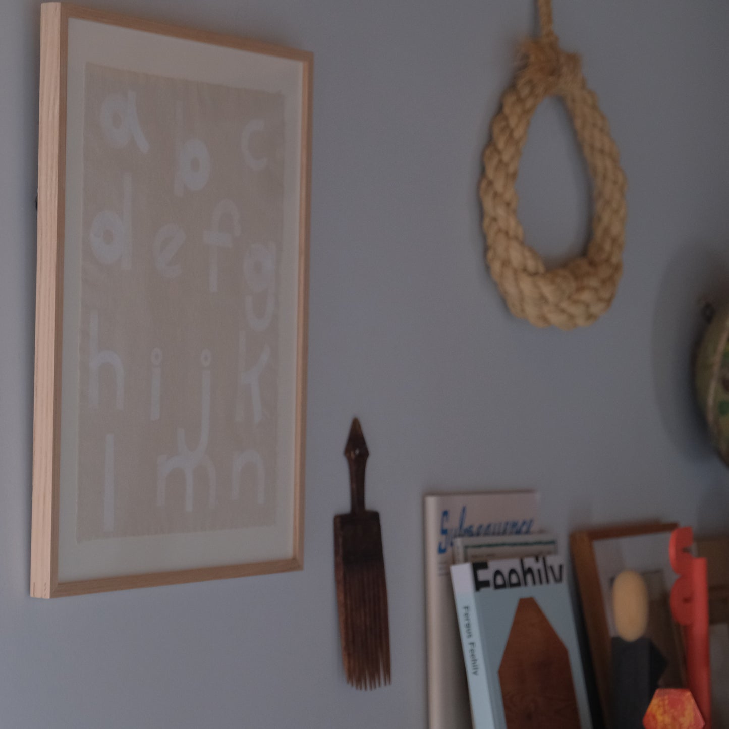 型絵染めアルファベット(木フレーム） / 長沼由梨子