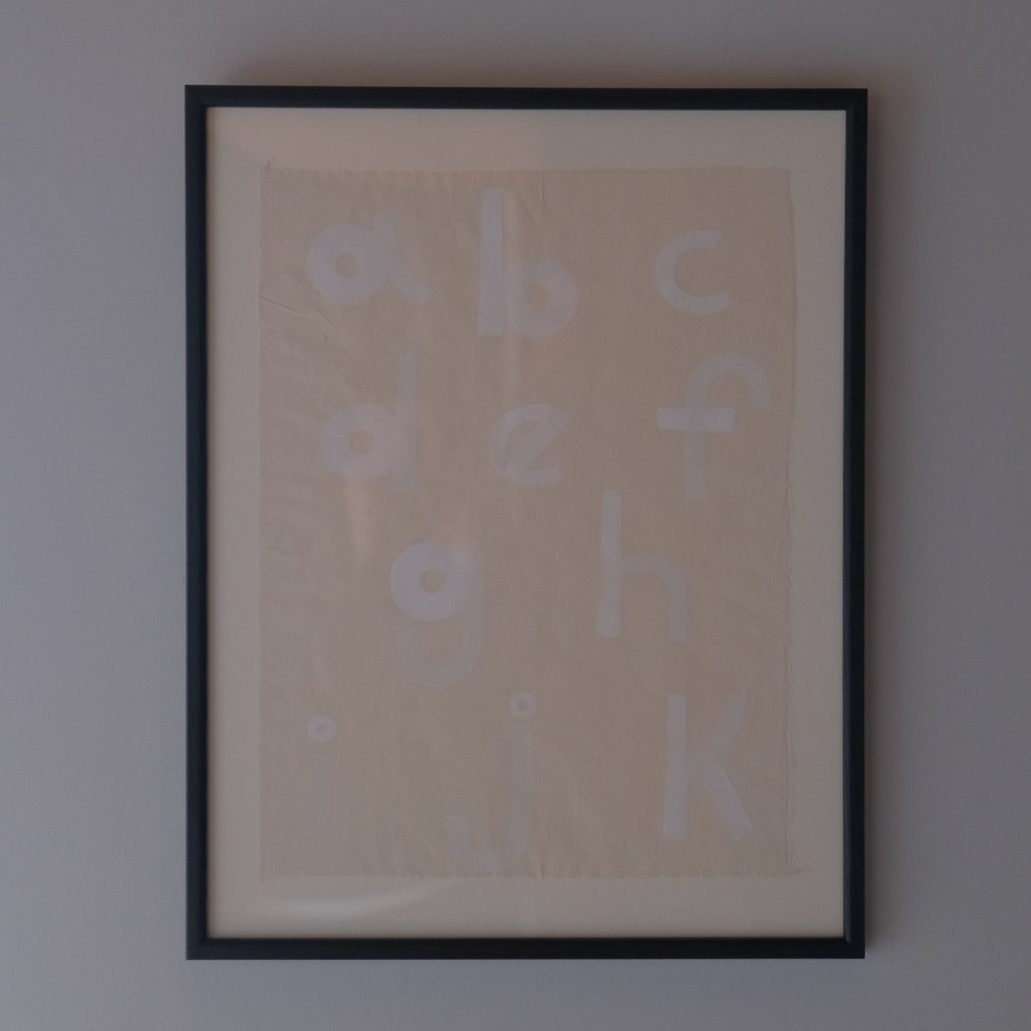 型絵染めアルファベット(黒フレーム） / 長沼由梨子