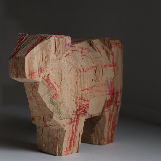 WOODEN SCULPTURE -牛-
