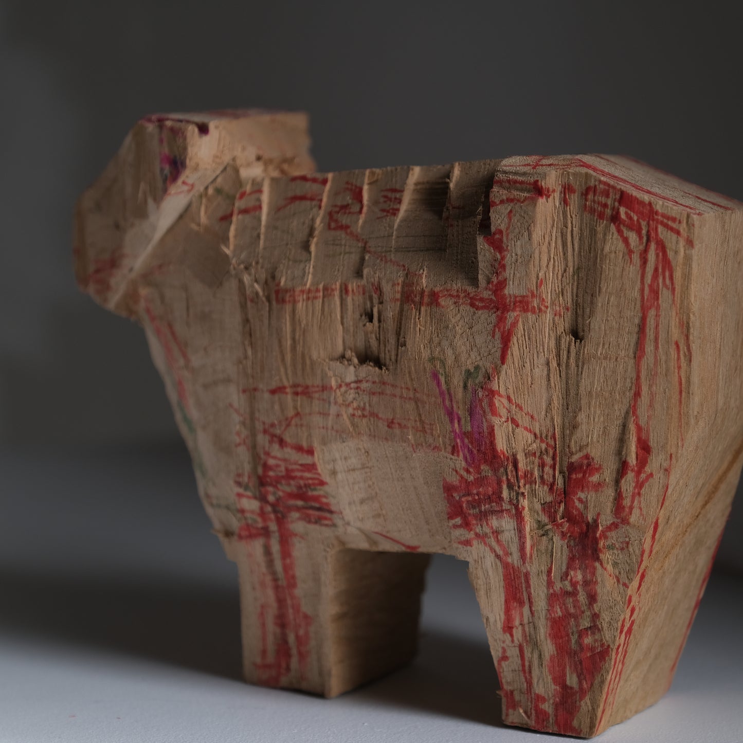 WOODEN SCULPTURE -牛-