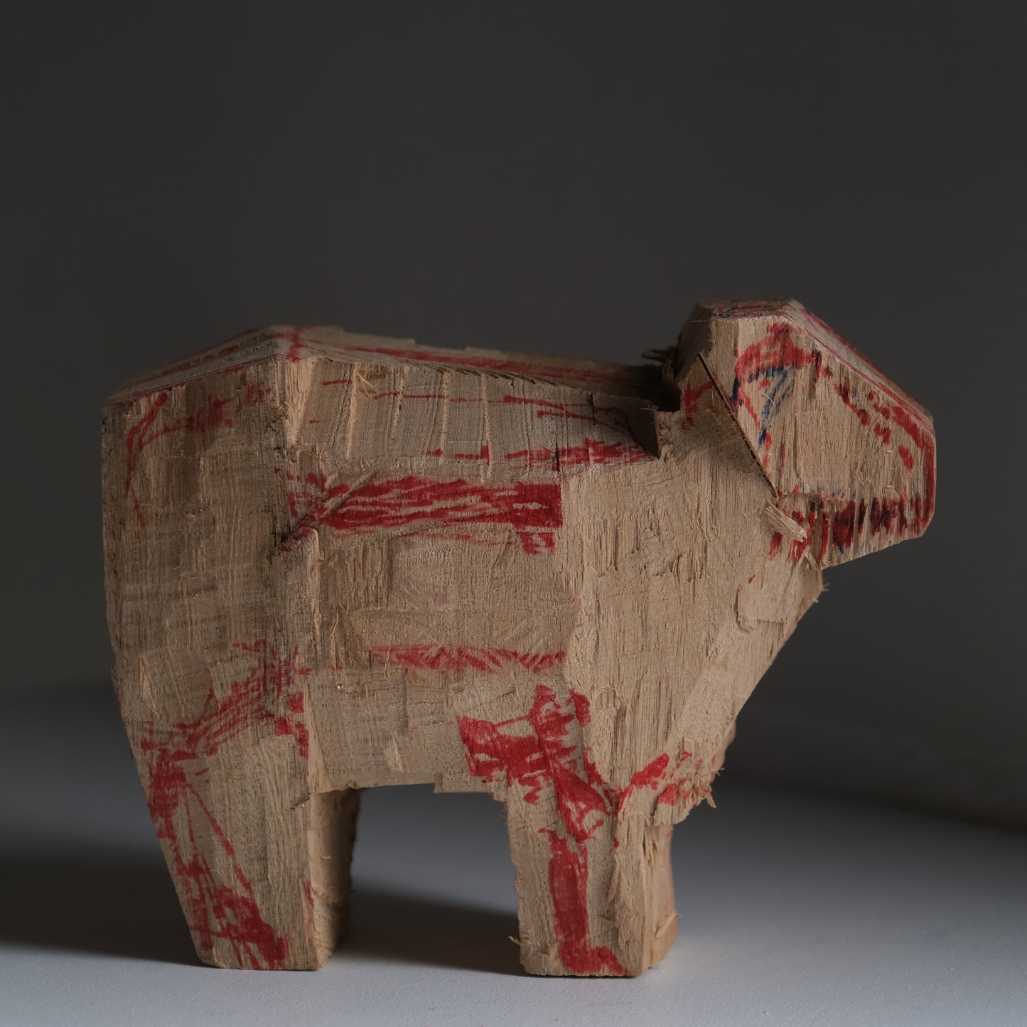 WOODEN SCULPTURE -牛-