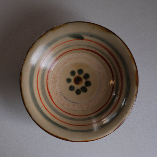 輪線紋五寸皿 / 沖縄 (新垣窯)