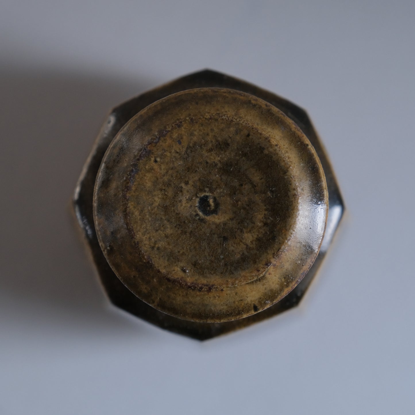 飴釉面取瓶/羽島焼