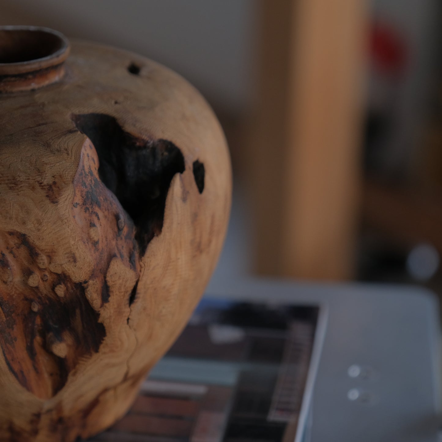 wood vase